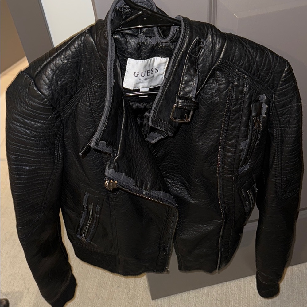 GUESS Black Leather Jacket